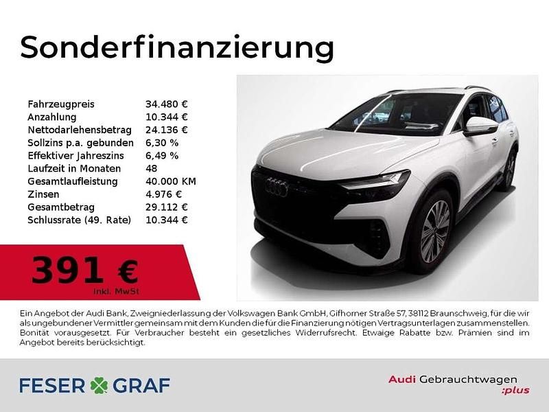 Gletscherweiß metallic Gebraucht 2022 Audi Q4 e-tron S-Line SUV | 34.480 € (Fairer Preis) - Bild 1/2