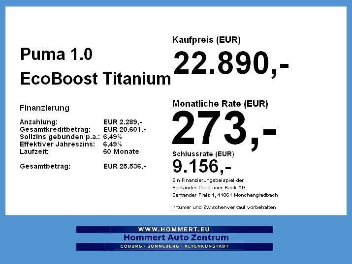Gebraucht Ford Puma 125 PS (91 kW) 2025 Obsidianschwarz metallic Limousine