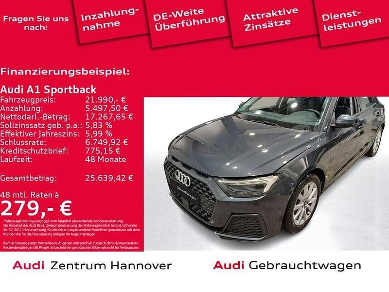 Manhattangrau metallic (metallic) Gebraucht 2022 Audi A1 Sportback Sport Kleinwagen | 21.990 € (Guter Preis) - Bild 1/4