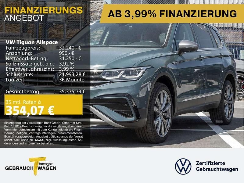 Blau Gebraucht 2022 VW Tiguan Allspace Elegance SUV | 32.240 € (Superpreis) - Bild 1/4