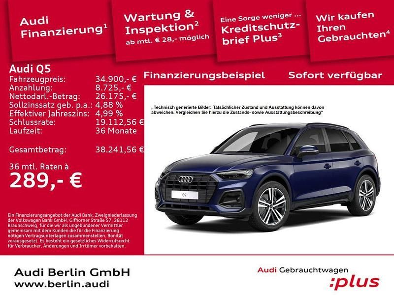 Navarrablau metallic Gebraucht 2021 Audi Q5 Ambiente SUV | 34.900 € (Fairer Preis) - Bild 1/2