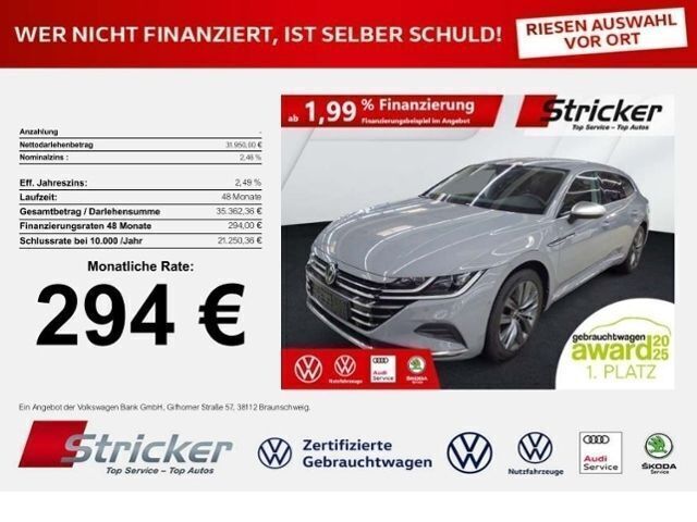 Grau Gebraucht 2024 VW Arteon Elegance Limousine | 31.949 € (Superpreis) - Bild 1/3