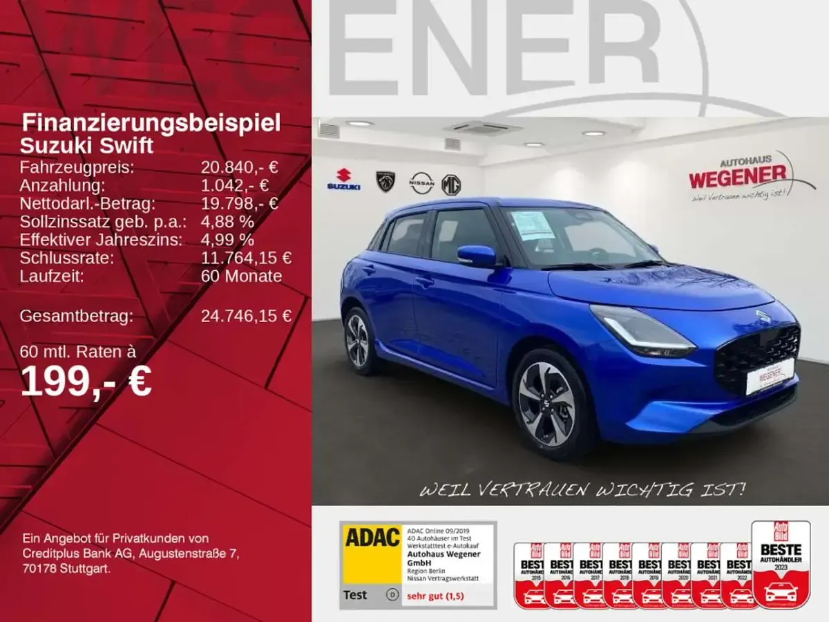 Gebraucht Suzuki Swift Comfort+ 83 PS (61 kW) 2026 Frontier blue pearl Kleinwagen