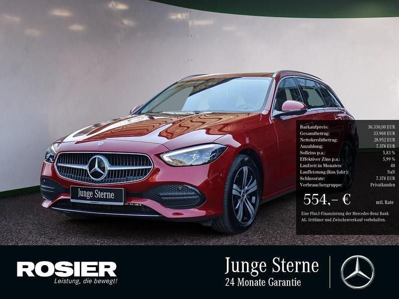Rot / manufaktur patagonienrot Gebraucht 2024 Mercedes C220 Advanced Kombi | 36.330 € (Superpreis) - Bild 1/4