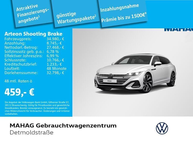 Oryxweiß perlmutteffekt Gebraucht 2023 VW Arteon R-line Kombi | 34.980 € (Guter Preis) - Bild 1/2