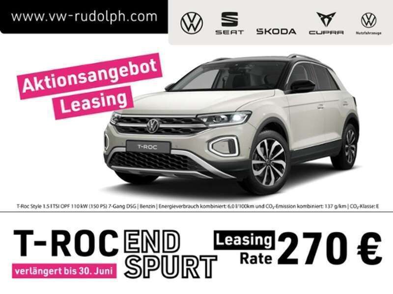 Ascotgrau / schwarz Neu 2025 VW T-Roc Style SUV | 36.900 € (Guter Preis) - Bild 1/4