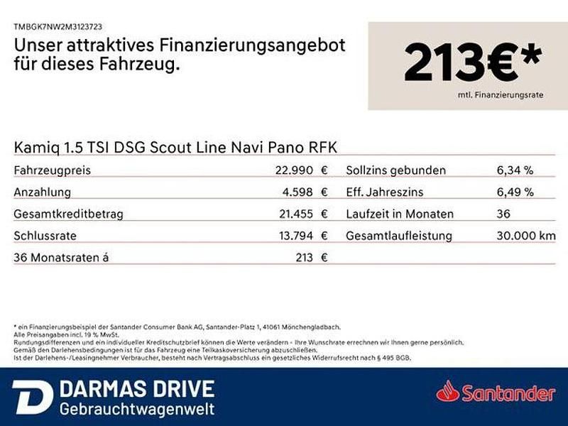 Grau Gebraucht 2021 Skoda Kamiq ScoutLine SUV | 22.990 € (Fairer Preis) - Bild 1/1