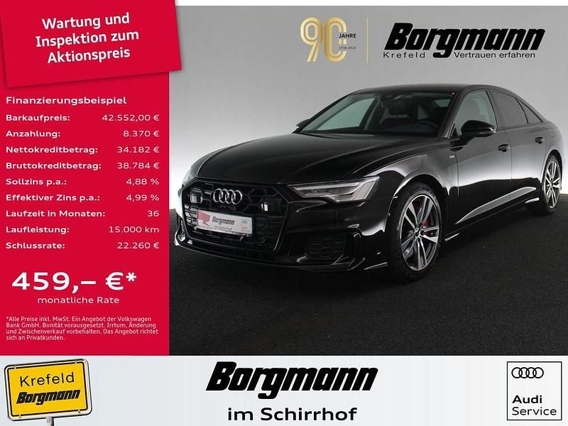 Schwarz / brillantschwarz Gebraucht 2023 Audi A6 S-Line Limousine | 42.552 € (Fairer Preis) - Bild 1/4