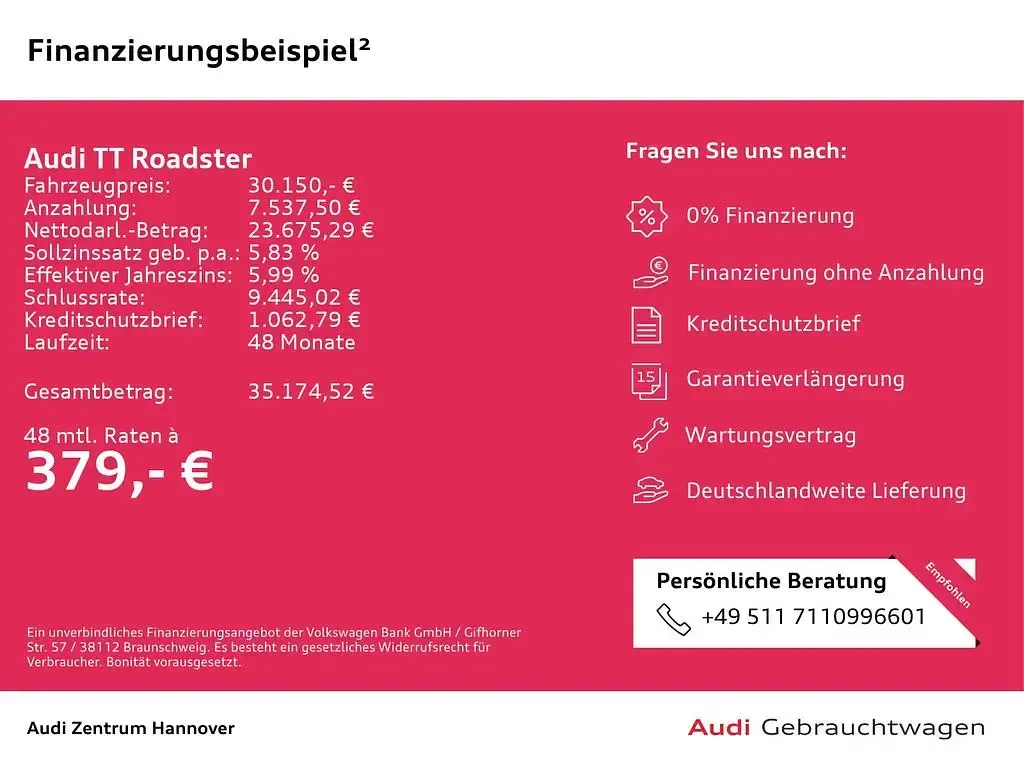 Gebraucht Audi TT Roadster Sport 245 PS (180 kW) 2023 Rot Cabrio