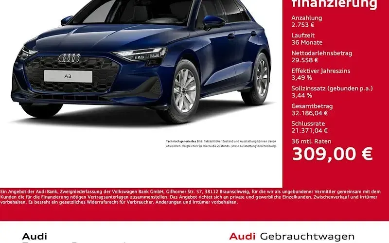 Używany Audi A3 Sport 150 KM (110 kW) 2025 Sedan/Limuzyna