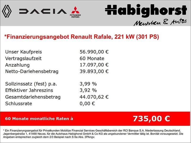 Neu Renault Rafale 300 PS (220 kW) 2026 Grau SUV