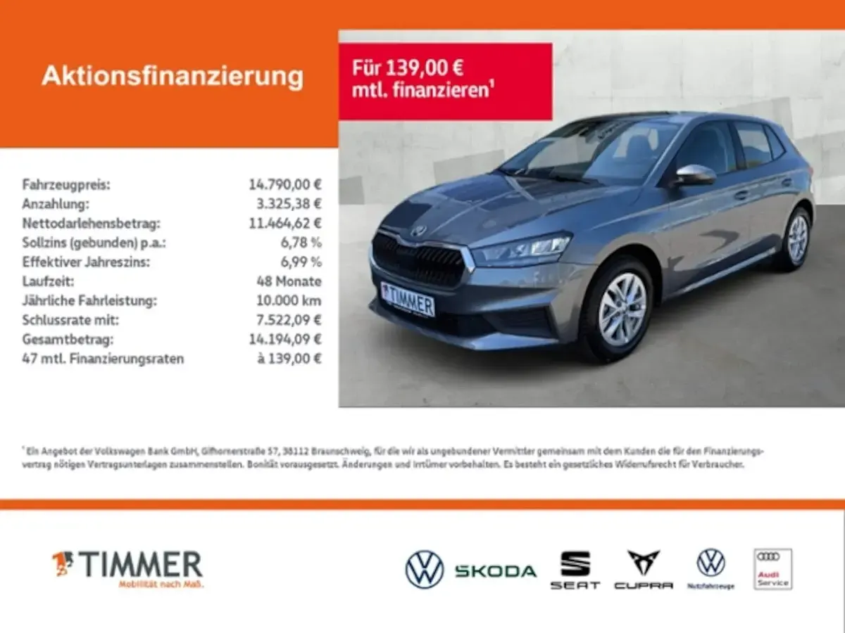 Gebraucht Skoda Fabia Active 95 PS (69 kW) 2022 Grau Kleinwagen