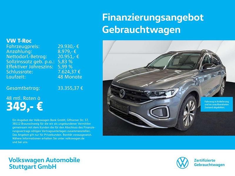 Indiumgrau metallic/schwarz Gebraucht 2025 VW T-Roc Goal SUV | 29.930 € (Superpreis) - Bild 1/4