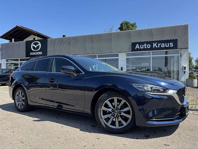Mitternachtsblau metallic Gebraucht 2019 Mazda 6 Prime-Line Kombi | 17.790 € (Guter Preis) - Bild 1/4