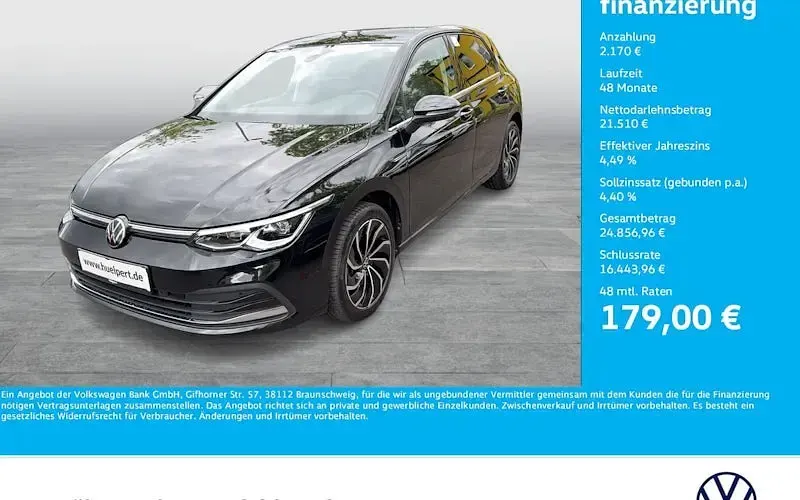 Gebraucht VW Golf VIII Style 131 PS (96 kW) 2024 Grenadillschwarz metallic Limousine