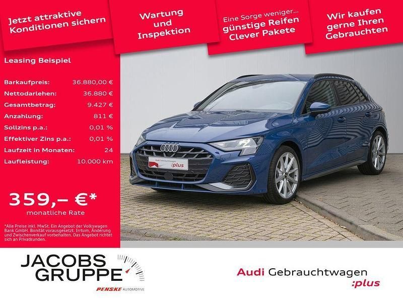 Blau Gebraucht 2024 Audi A3 Sportback S-Line Limousine | 36.880 € (Fairer Preis) - Bild 1/4