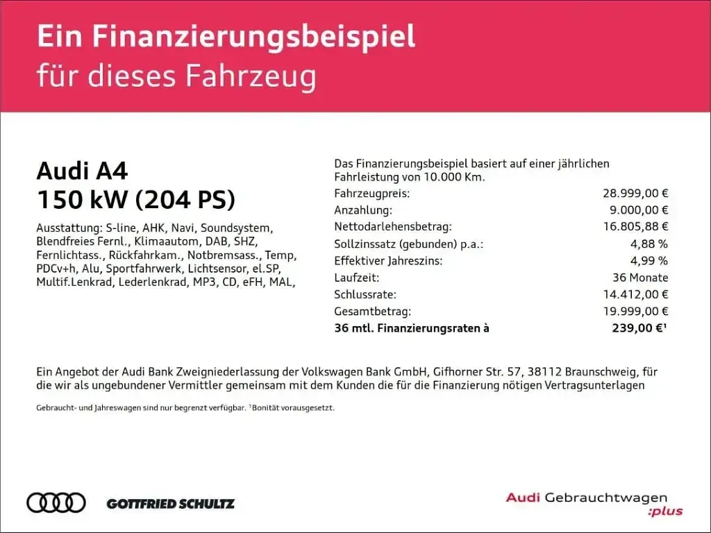 Usata Audi A4 S-Line 204 CV (150 kW) 2023 Bianco Station wagon