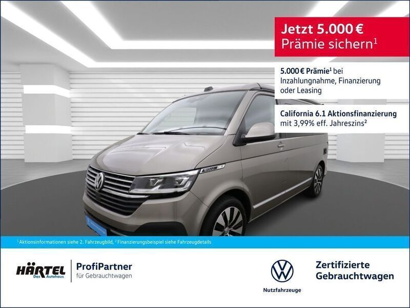Mojave beige, metallic Gebraucht 2024 VW T6.1 California Van | 76.900 € (Teuer) - Bild 1/4