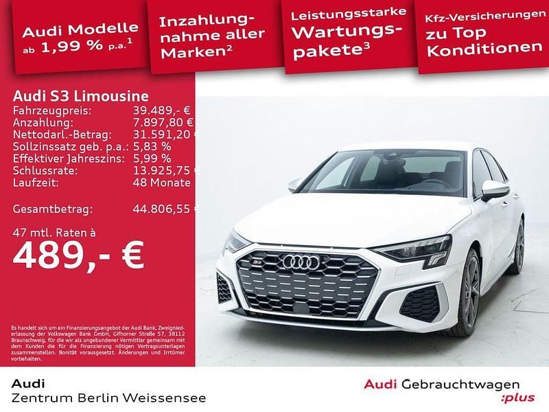 Weiß Gebraucht 2023 Audi S3 Sport Limousine | 39.489 € (Fairer Preis) - Bild 1/4