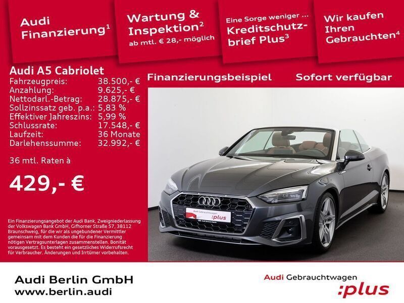 Daytonagrau perleffekt Gebraucht 2021 Audi A5 Cabriolet Ambiente Cabrio | 39.900 € (Fairer Preis) - Bild 1/3