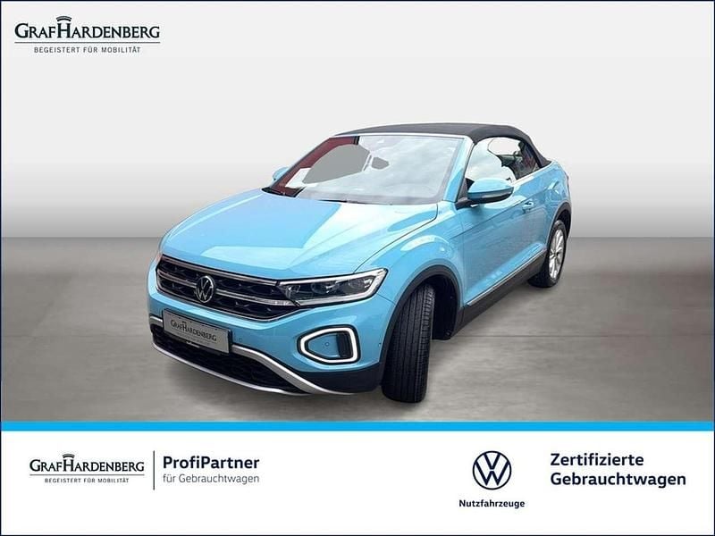 Blau Gebraucht 2024 VW T-Roc Cabriolet Style Cabrio | 28.888 € (Superpreis) - Bild 1/4