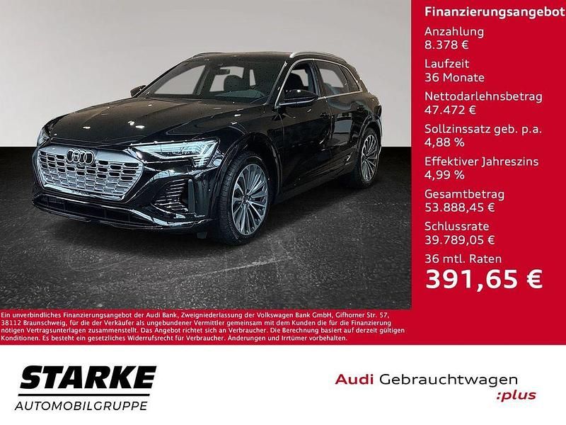 Mythosschwarz metallic Gebraucht 2024 Audi Q8 e-tron S-Line SUV | 55.850 € (Teuer) - Bild 1/4
