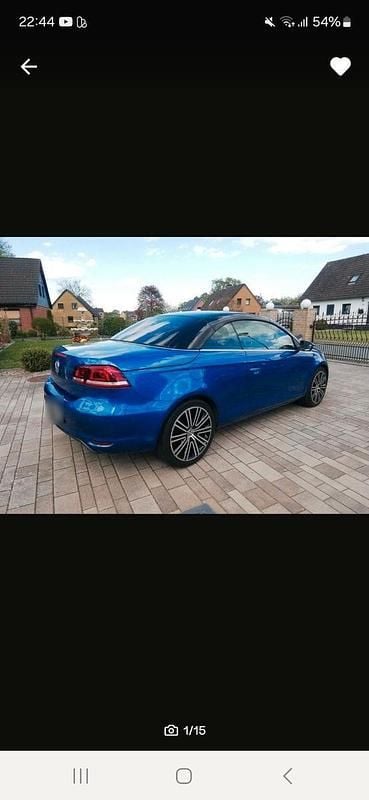 Second-hand VW Eos Exclusive 140 CP (102 kW) 2014 Albastru Cabrio