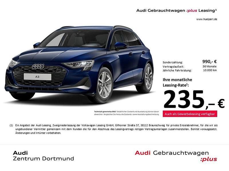 Navarrablau metallic Gebraucht 2024 Audi A3 Sportback Advanced Limousine | 29.311 € (Guter Preis) - Bild 1/4