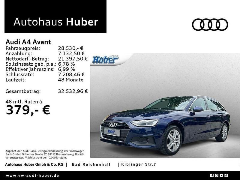 Navarrablau metallic Gebraucht 2023 Audi A4 Basis Kombi | 28.530 € (Fairer Preis) - Bild 1/4