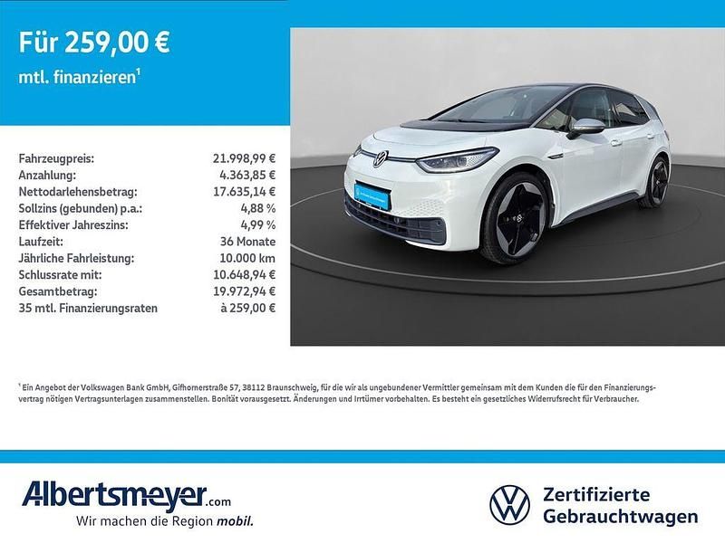 Weiß Gebraucht 2020 VW ID.3 Pro Performance Kleinwagen | 21.999 € (Fairer Preis) - Bild 1/4