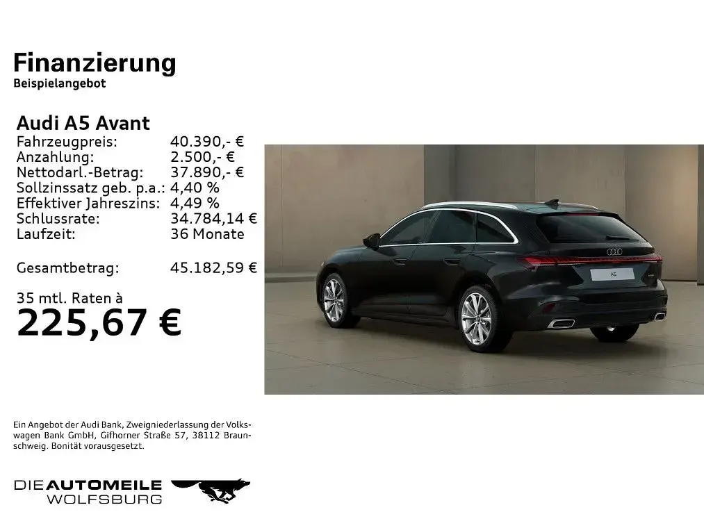 Gebraucht Audi A5 Ambiente 204 PS (150 kW) 2025 Mythosschwarz metallic Kombi
