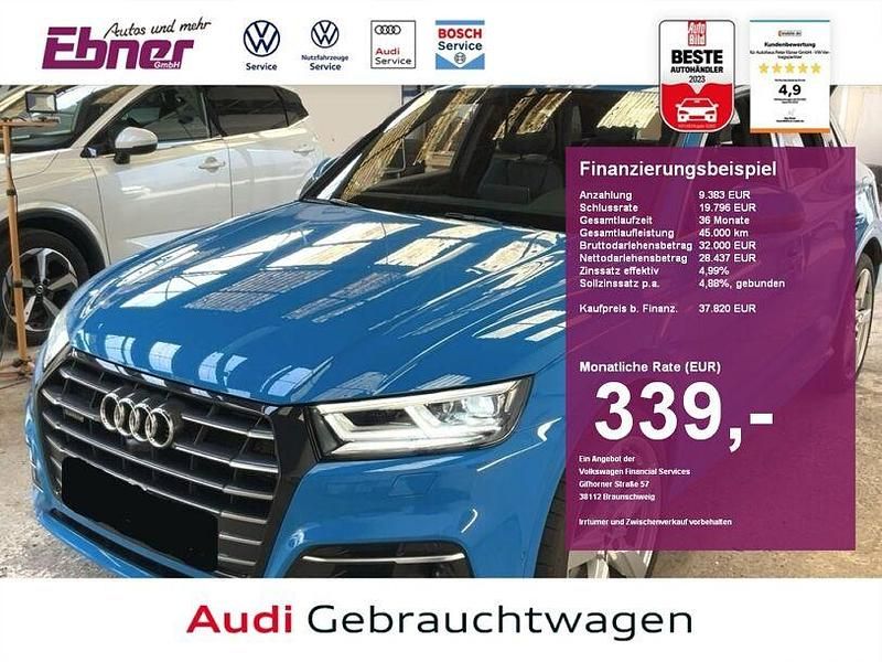 Turboblau sonderfarbe (metallic) Gebraucht 2020 Audi Q5 S-Line SUV | 37.820 € (Fairer Preis) - Bild 1/4