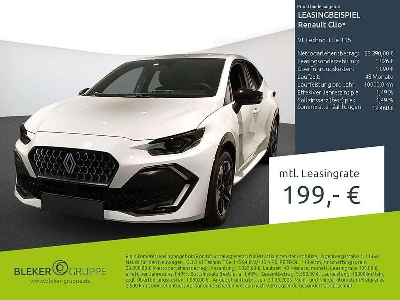 Neu Renault Clio V Techno 114 PS (83 kW) 2026 Arktisweiß Limousine