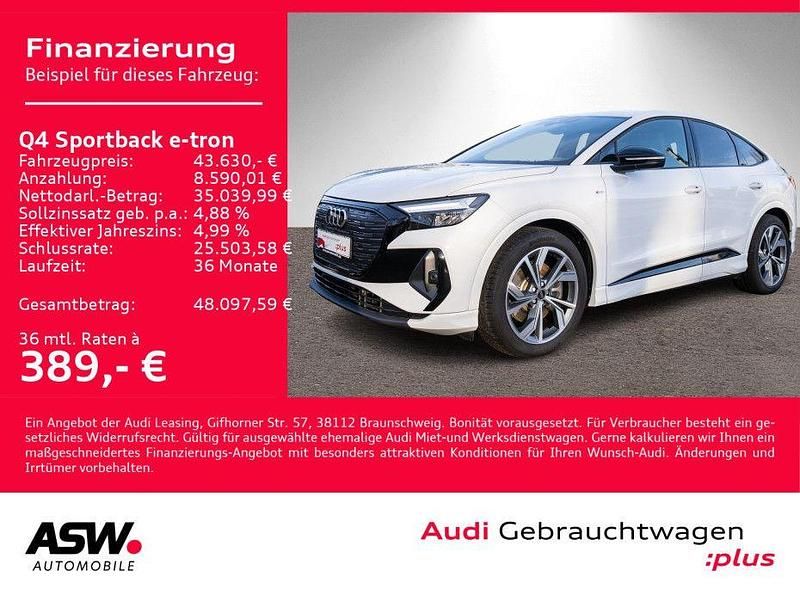 Gletscherweiß metallic Gebraucht 2024 Audi Q4 Sportback e-tron S-Line SUV | 43.630 € (Teuer) - Bild 1/4