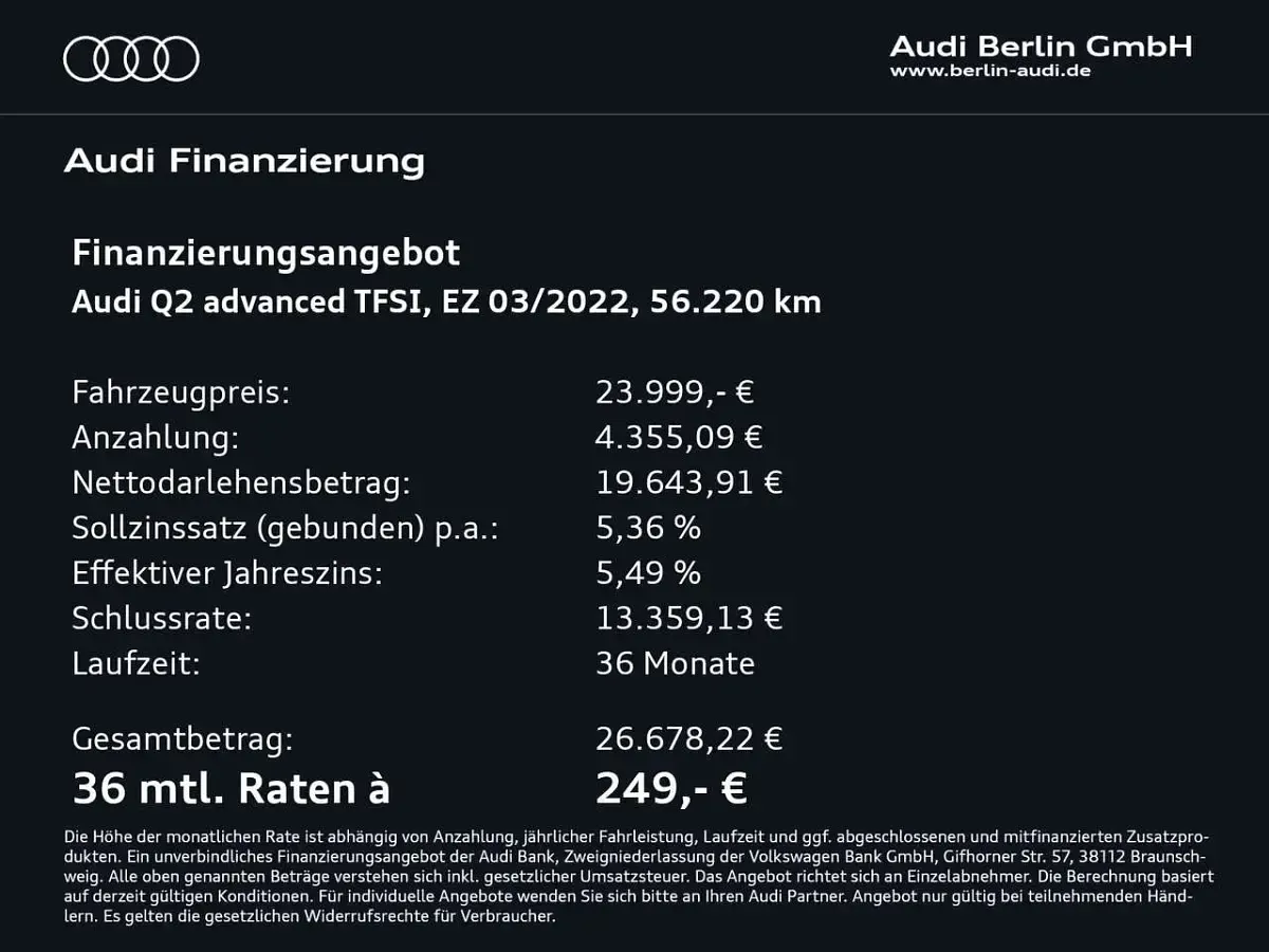 Gebraucht Audi Q2 Advanced 190 PS (139 kW) 2022 Pfeilgrau perleffekt SUV