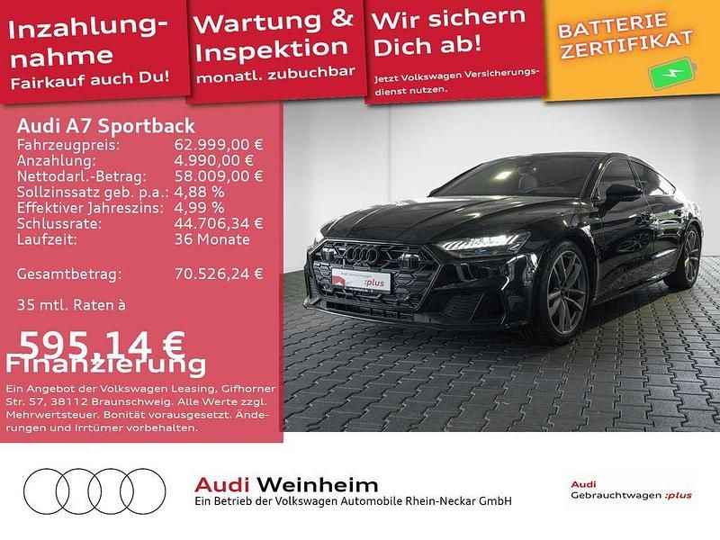 Mythosschwarz metallic Gebraucht 2024 Audi A7 Sportback Ambiente Kleinwagen | 70.599 € (Teuer) - Bild 1/3