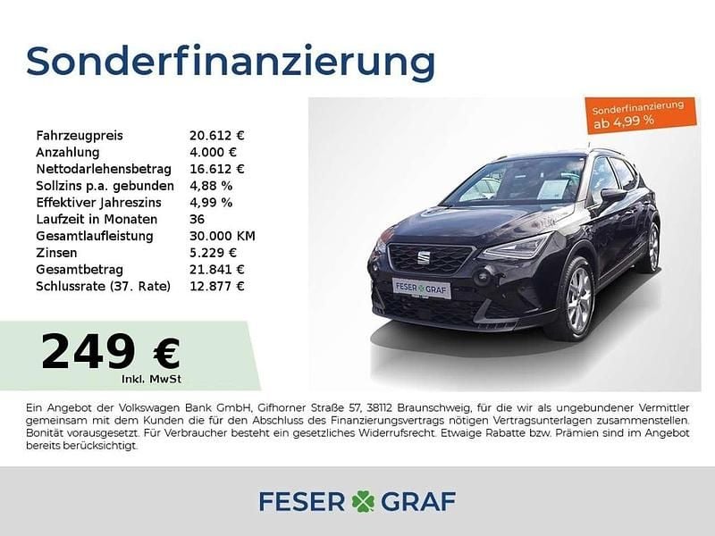 Mitternachtsschwarz Gebraucht 2025 Seat Arona FR SUV | 20.612 € (Fairer Preis) - Bild 1/1