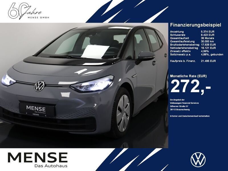 Mondsteingrau schwarz Gebraucht 2021 VW ID.3 Pro Performance Kleinwagen | 21.495 € (Guter Preis) - Bild 1/4