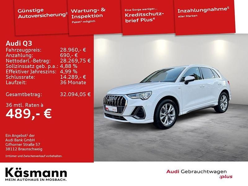 Ibisweiß (metallic) Gebraucht 2021 Audi Q3 S-Line SUV | 28.960 € (Guter Preis) - Bild 1/4