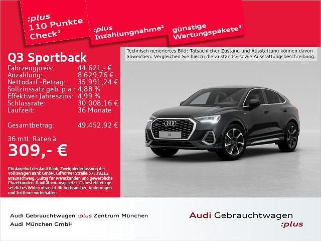 Schwarz Gebraucht 2024 Audi Q3 Sportback S-Line SUV | 44.621 € (Fairer Preis) - Bild 1/2