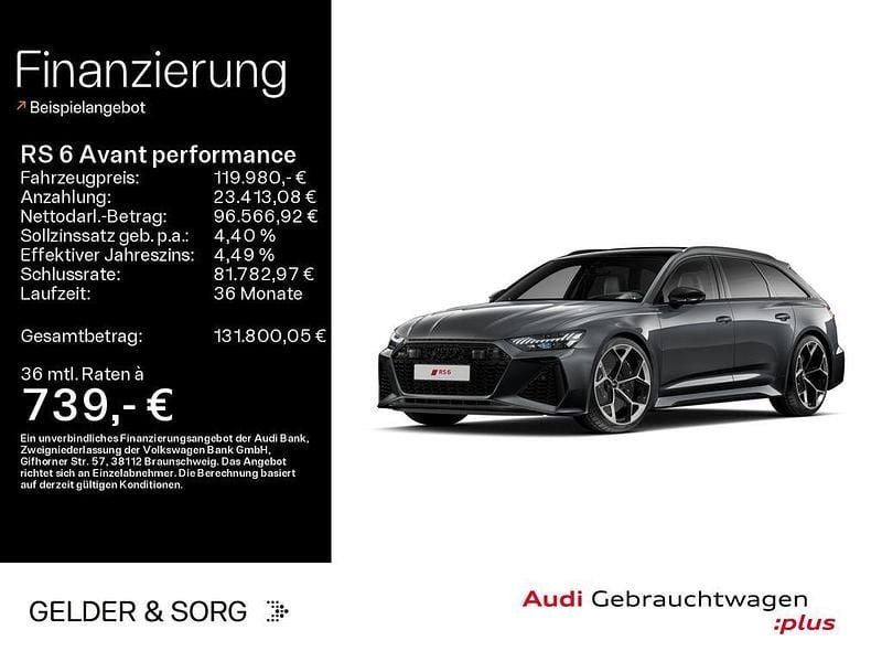 Gebraucht Audi RS6 Performance 630 PS (463 kW) 2025 Daytonagrau perleffekt Kombi