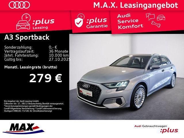 Florettsilber metallic (metallic) Gebraucht 2024 Audi A3 Sportback e-tron Advanced Limousine | 32.839 € (Teuer) - Bild 1/3