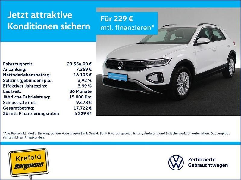 Weiss / pure white Gebraucht 2022 VW T-Roc Life SUV | 23.554 € (Guter Preis) - Bild 1/4