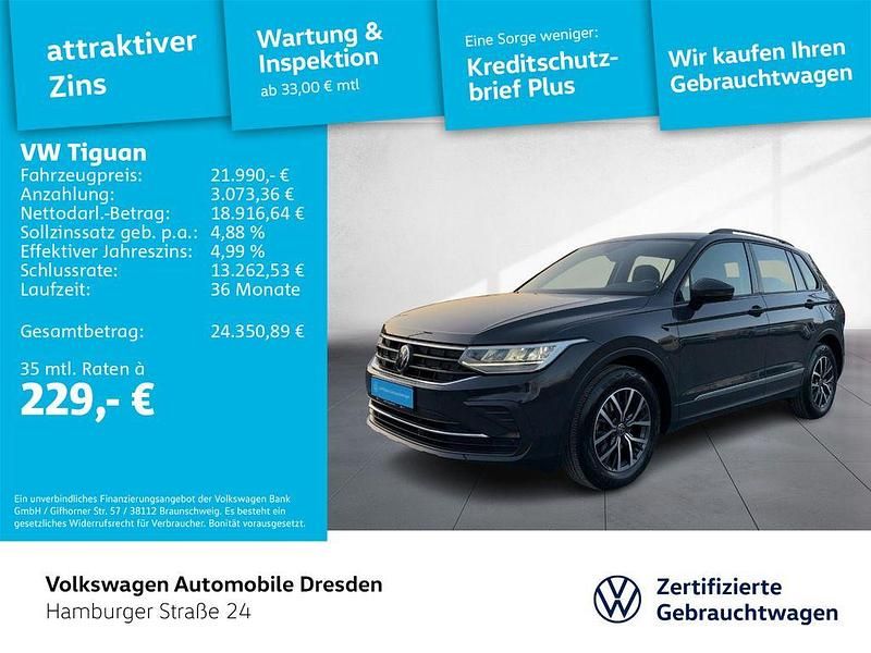 Grau Gebraucht 2022 VW Tiguan Life SUV | 21.990 € (Guter Preis) - Bild 1/4