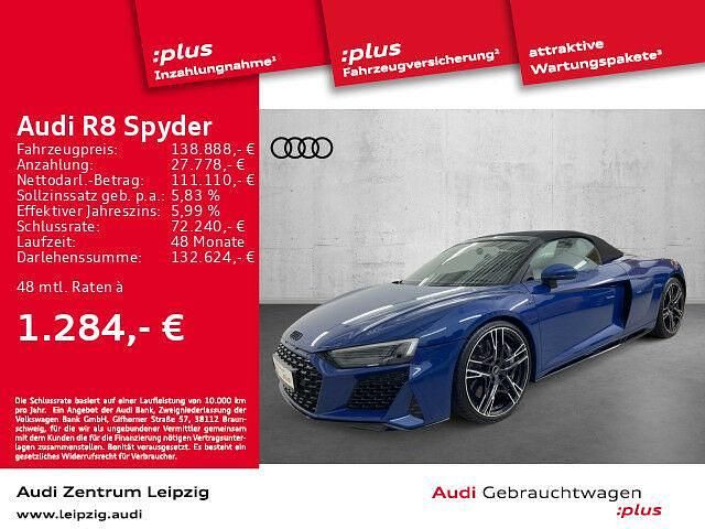 Ascariblau metallic Gebraucht 2022 Audi R8 Spyder Ambiente Cabrio | 138.888 € (Guter Preis) - Bild 1/1