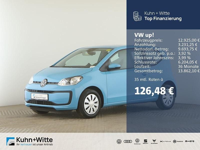 Blau Gebraucht 2022 VW up! move up! Kleinwagen | 12.924 € (Fairer Preis) - Bild 1/3