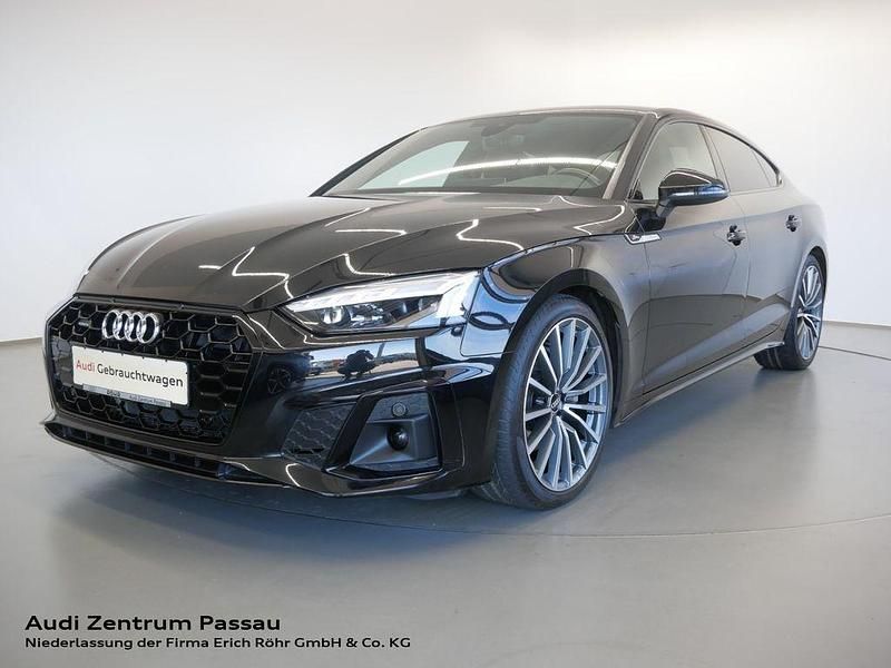 Mythosschwarz metallic Gebraucht 2021 Audi A5 Sportback Ambiente Limousine | 37.900 € (Teuer) - Bild 1/4
