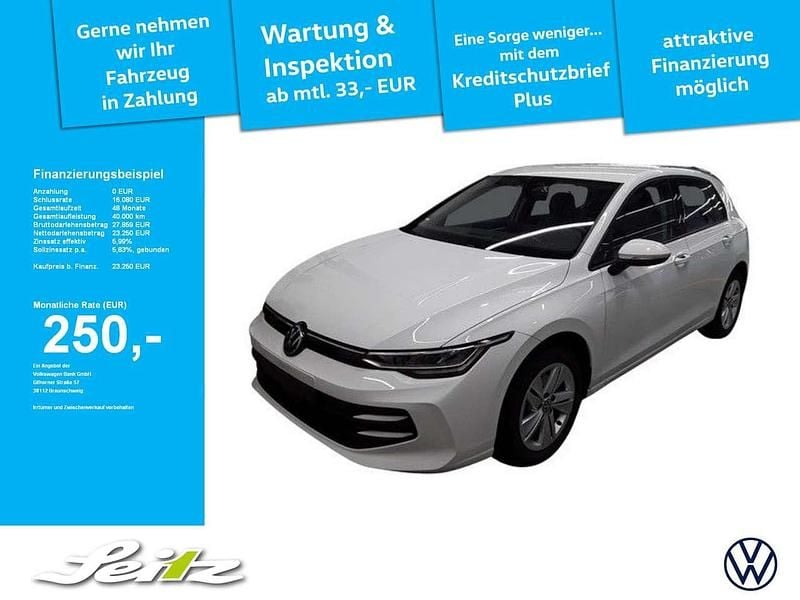 Pure white Gebraucht 2024 VW Golf VIII Life Limousine | 23.250 € (Guter Preis) - Bild 1/3