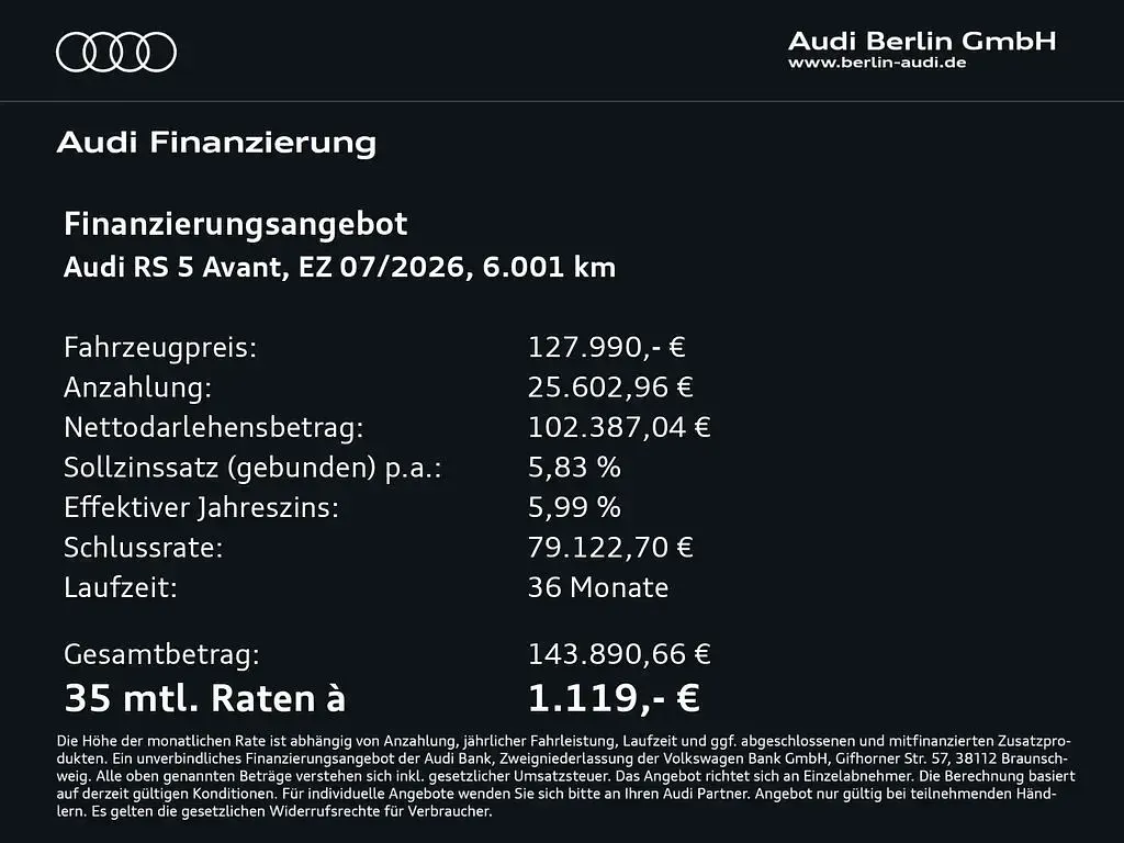 Gebraucht Audi RS5 Sport 639 PS (469 kW) 2026 Magnetgrau Kombi