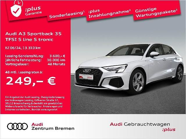 Gletscherweiß metallic Gebraucht 2024 Audi A3 S-Line | 34.640 € (Fairer Preis) - Bild 1/4